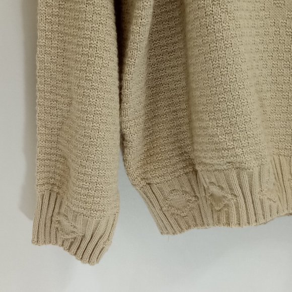 Liz Thomas LT Casuals Women's Size Large Embroidered Acrylic Tan Sweater - Picture 4 of 10